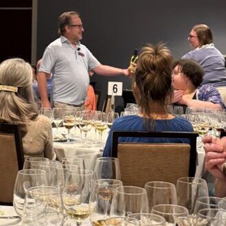 Botrytis David awarding door prize