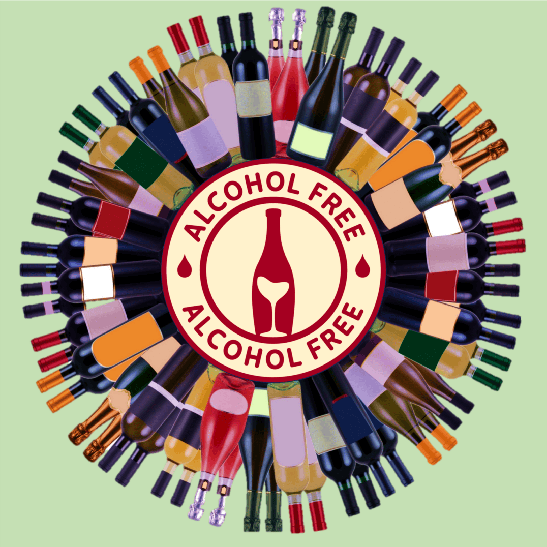 Wine bottle wheel nonalcoholic graphic